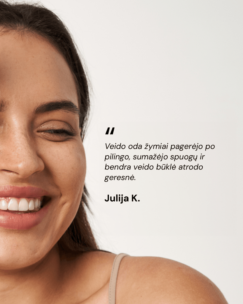 4 RŪGŠČIŲ NAKTINIS PILINGAS SPUOGUOTAI ODAI - ODA PRO