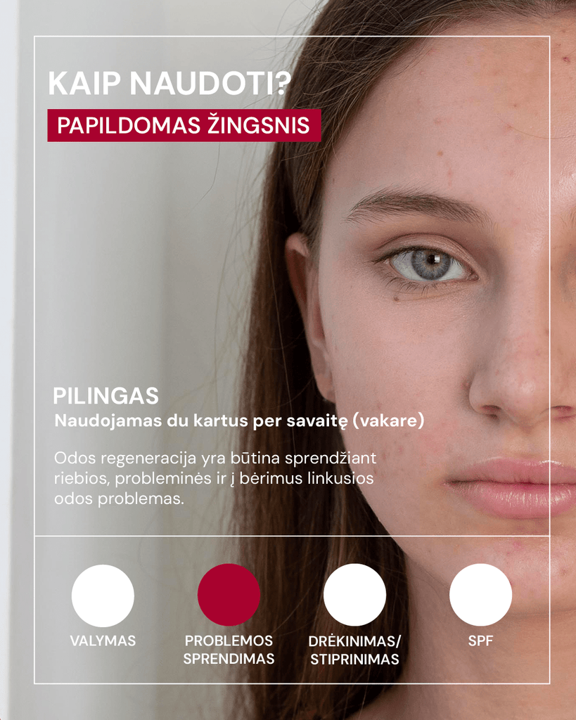 4 RŪGŠČIŲ NAKTINIS PILINGAS SPUOGUOTAI ODAI - ODA PRO
