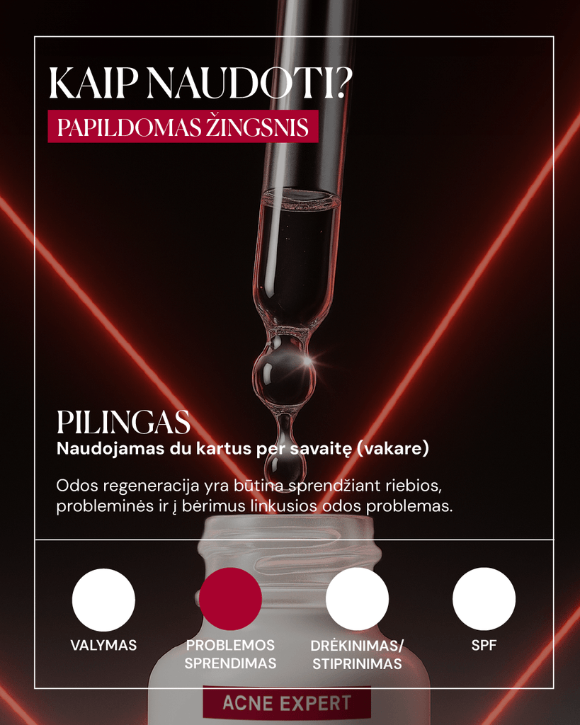 4 rūgščių naktinis pilingas spuoguotai odai - ODA PRO