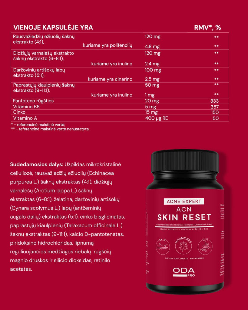 ACN SKIN RESET DAUGIAFUNKCINIAI MAISTO PAPILDAI - ODA PRO