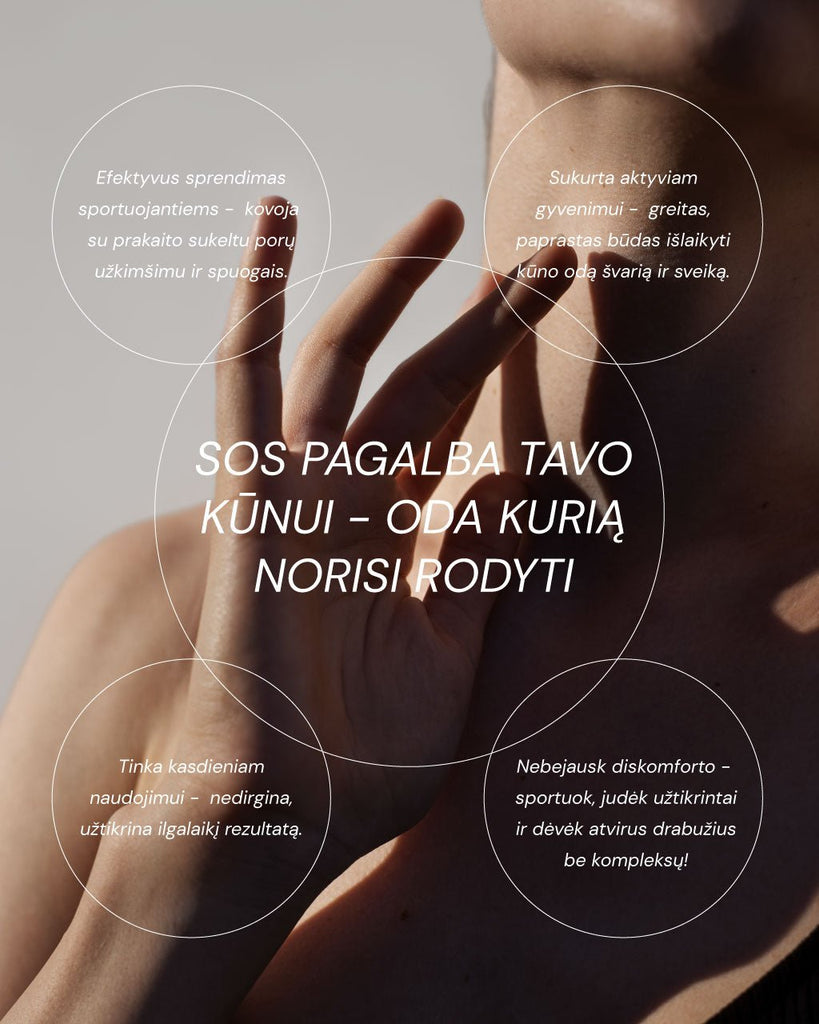 AHA - BHA KASDIENIS KŪNO PRAUSIKLIS SPUOGŲ KONTROLEI - ODA PRO
