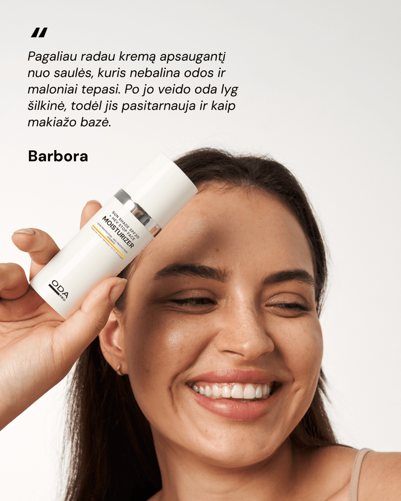 DOVANA - DRĖKINAMASIS VEIDO KREMAS NUO SAULĖS SPF30 IR MĖLYNOSIOS ŠVIESOS - ODA PRO