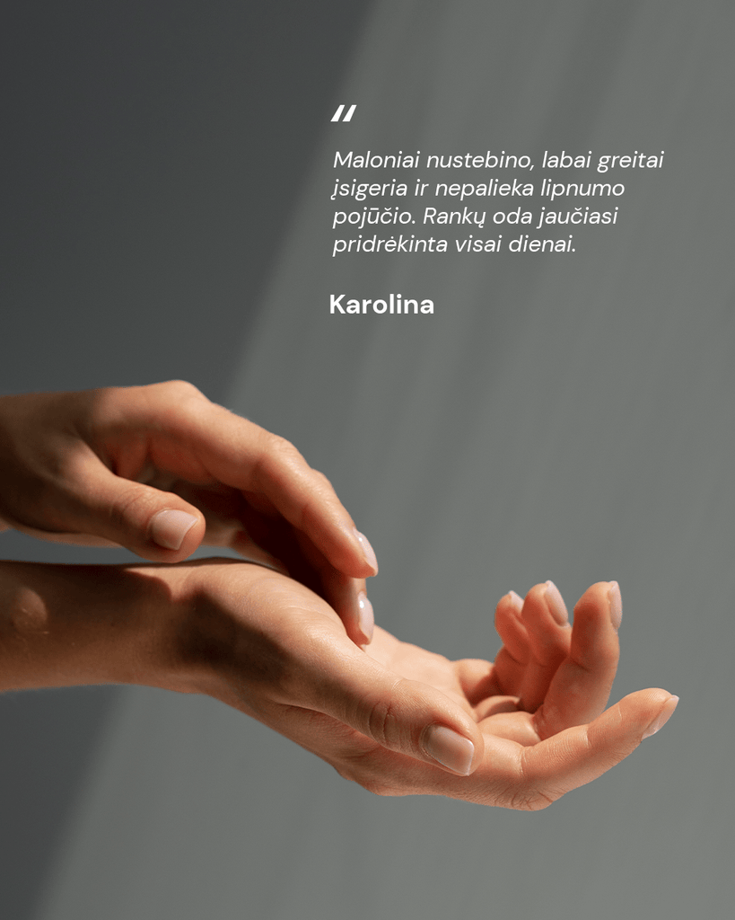 DRĖKINAMASIS RANKŲ KREMAS SU GINTARO RŪGŠTIMI - ODA PRO