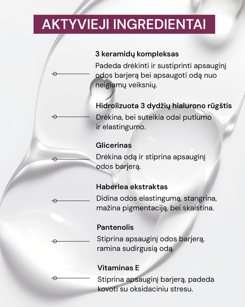 REGENERUOJANTIS SERUMAS SU KERAMIDAIS IR HIALURONO RŪGŠTIMI - ODA PRO