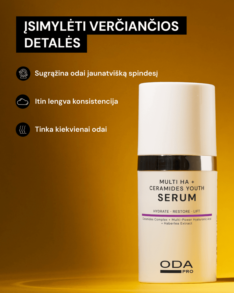 REGENERUOJANTIS SERUMAS SU KERAMIDAIS IR HIALURONO RŪGŠTIMI - ODA PRO