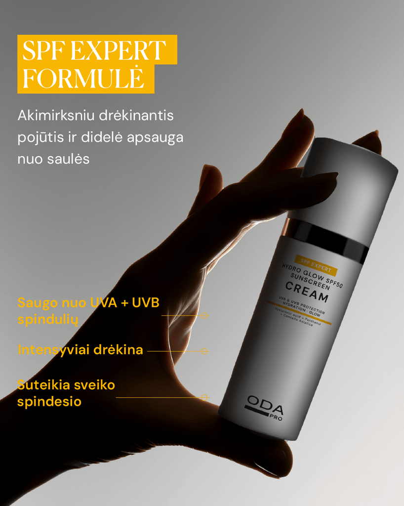 SPF50 spindesio suteikiantis drėkinamasis veido kremas - ODA PRO